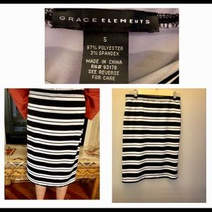 B&w striped skirt
